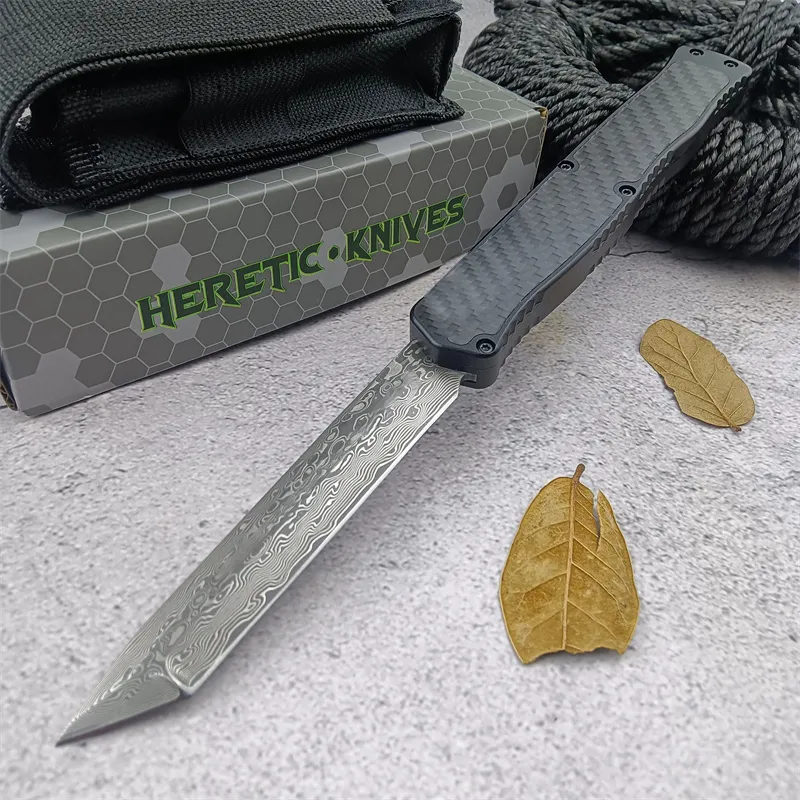 2024 NUEVO CLERICO HERETICO II Cuchillo táctico asistido Cuchillos de bolsillo de bolsillo Alta rigidez Damasco Cuchillo EDC Her