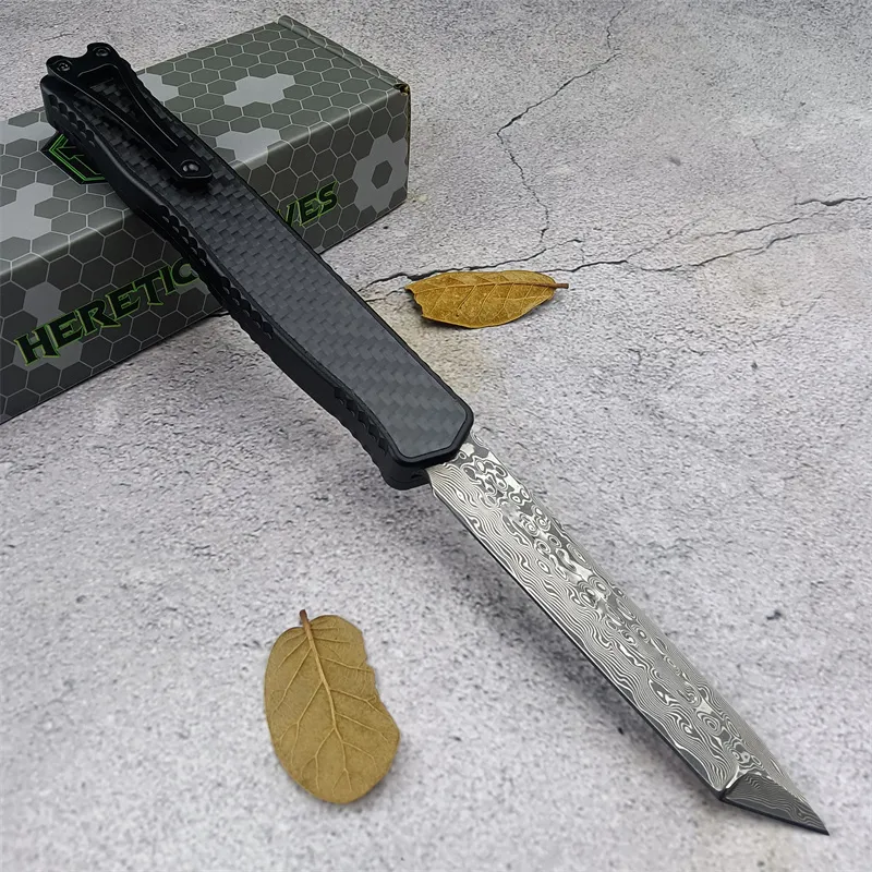 2024 NUEVO CLERICO HERETICO II Cuchillo táctico asistido Cuchillos de bolsillo de bolsillo Alta rigidez Damasco Cuchillo EDC Her