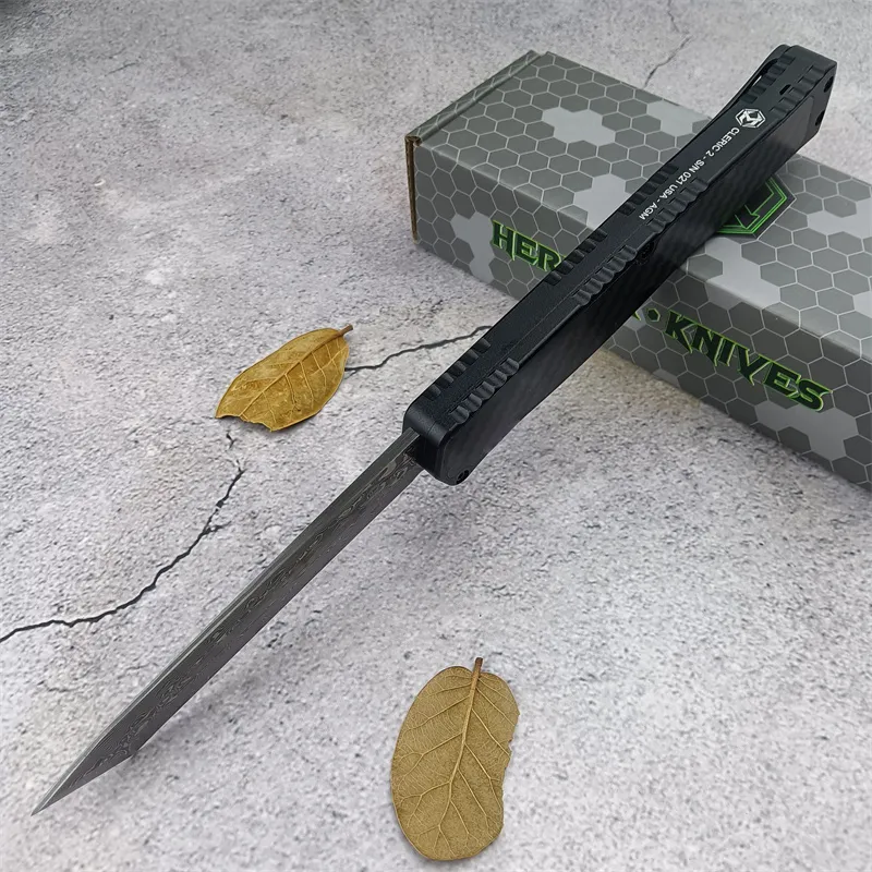 2024 NUEVO CLERICO HERETICO II Cuchillo táctico asistido Cuchillos de bolsillo de bolsillo Alta rigidez Damasco Cuchillo EDC Her