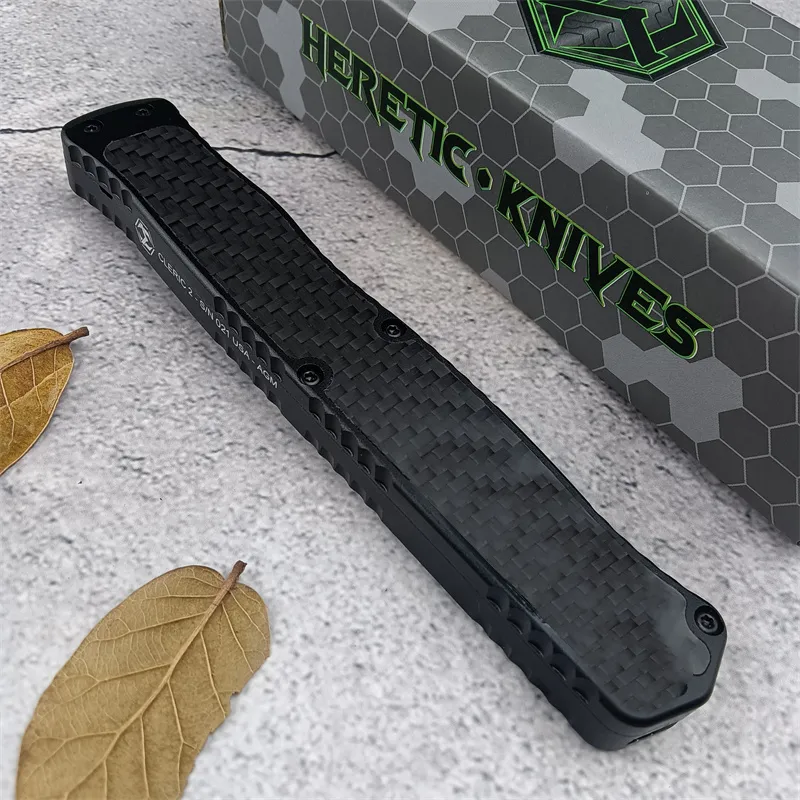 2024 NUEVO CLERICO HERETICO II Cuchillo táctico asistido Cuchillos de bolsillo de bolsillo Alta rigidez Damasco Cuchillo EDC Her