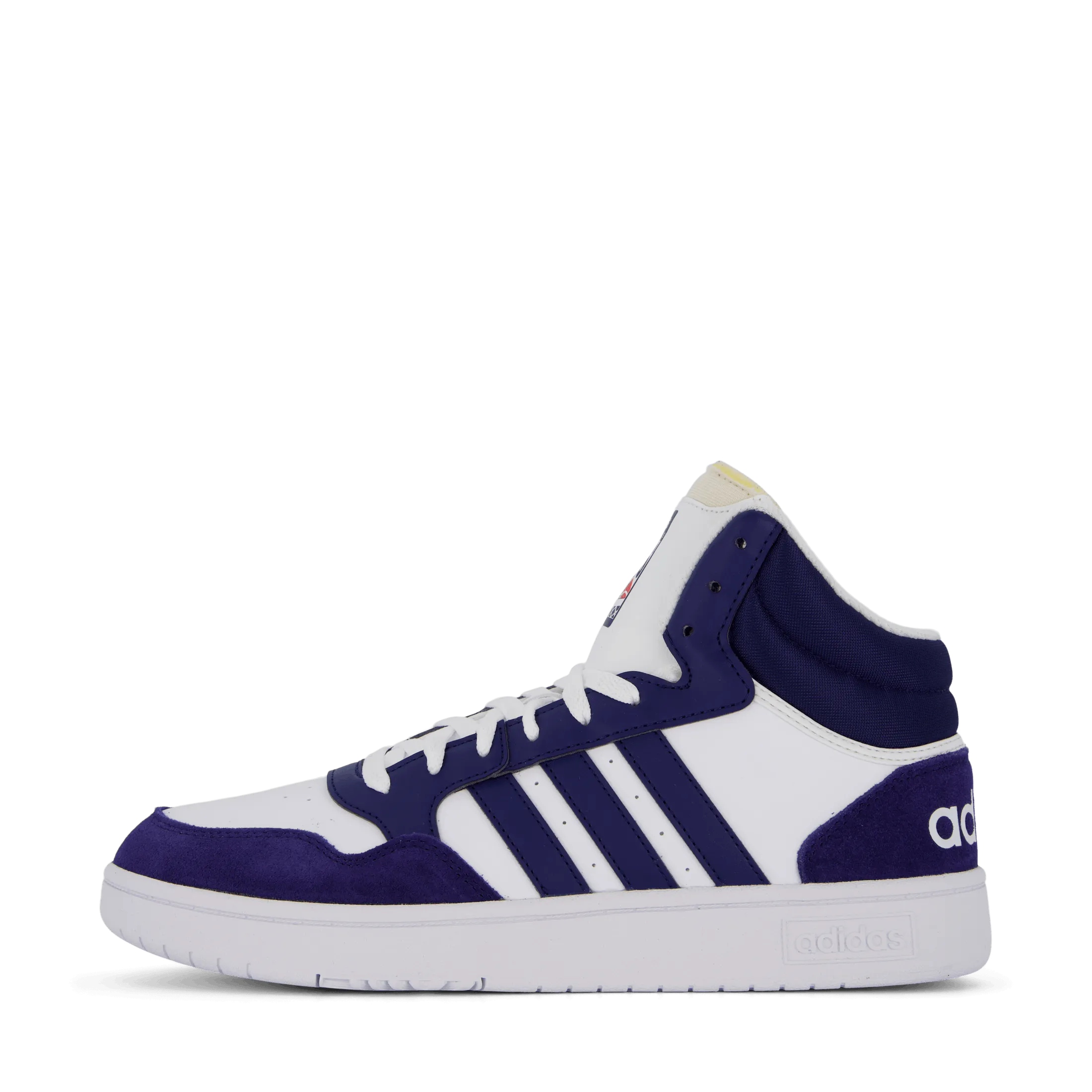 Adidas Hoops 3 Mid Lifestyle Basketball Classic Vintage Shoes Cloud White / Dkblue / Dkblue