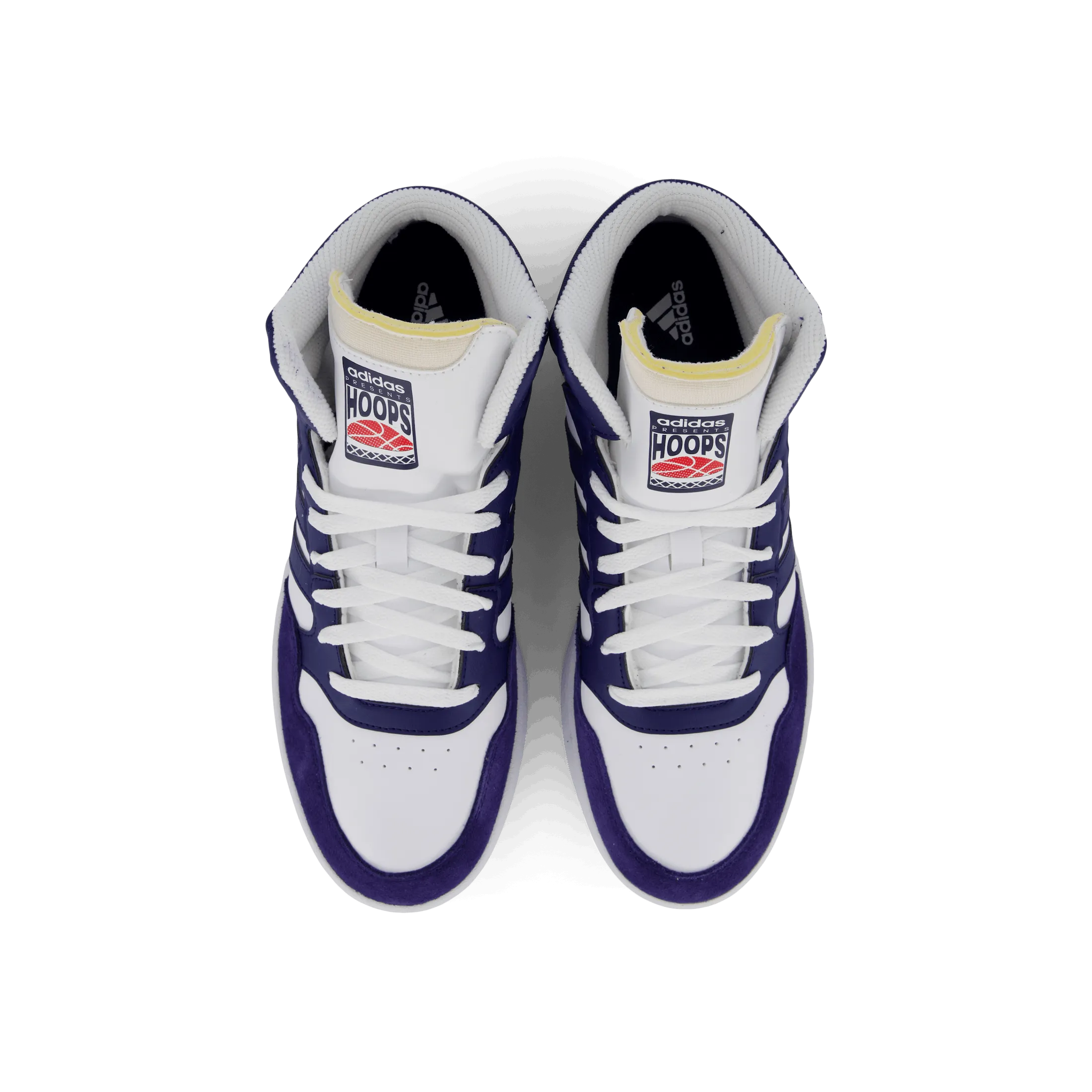 Adidas Hoops 3 Mid Lifestyle Basketball Classic Vintage Shoes Cloud White / Dkblue / Dkblue