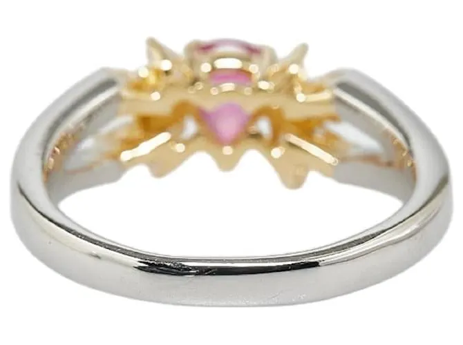 & Other Stories Anillo de diamante y rubí LuxUness en platino y oro de 18k. Anillo de metal en excelente estado. Plata 