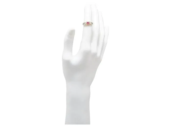 & Other Stories Anillo de diamante y rubí LuxUness en platino y oro de 18k. Anillo de metal en excelente estado. Plata 