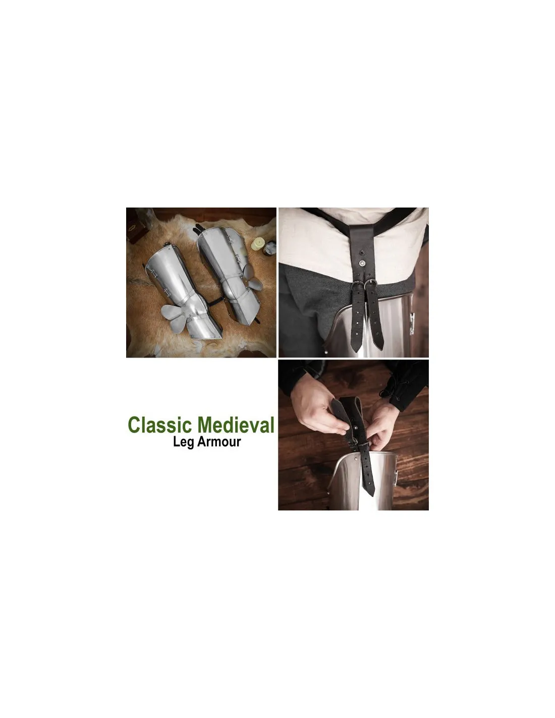 Armadura medieval clásica para piernas
