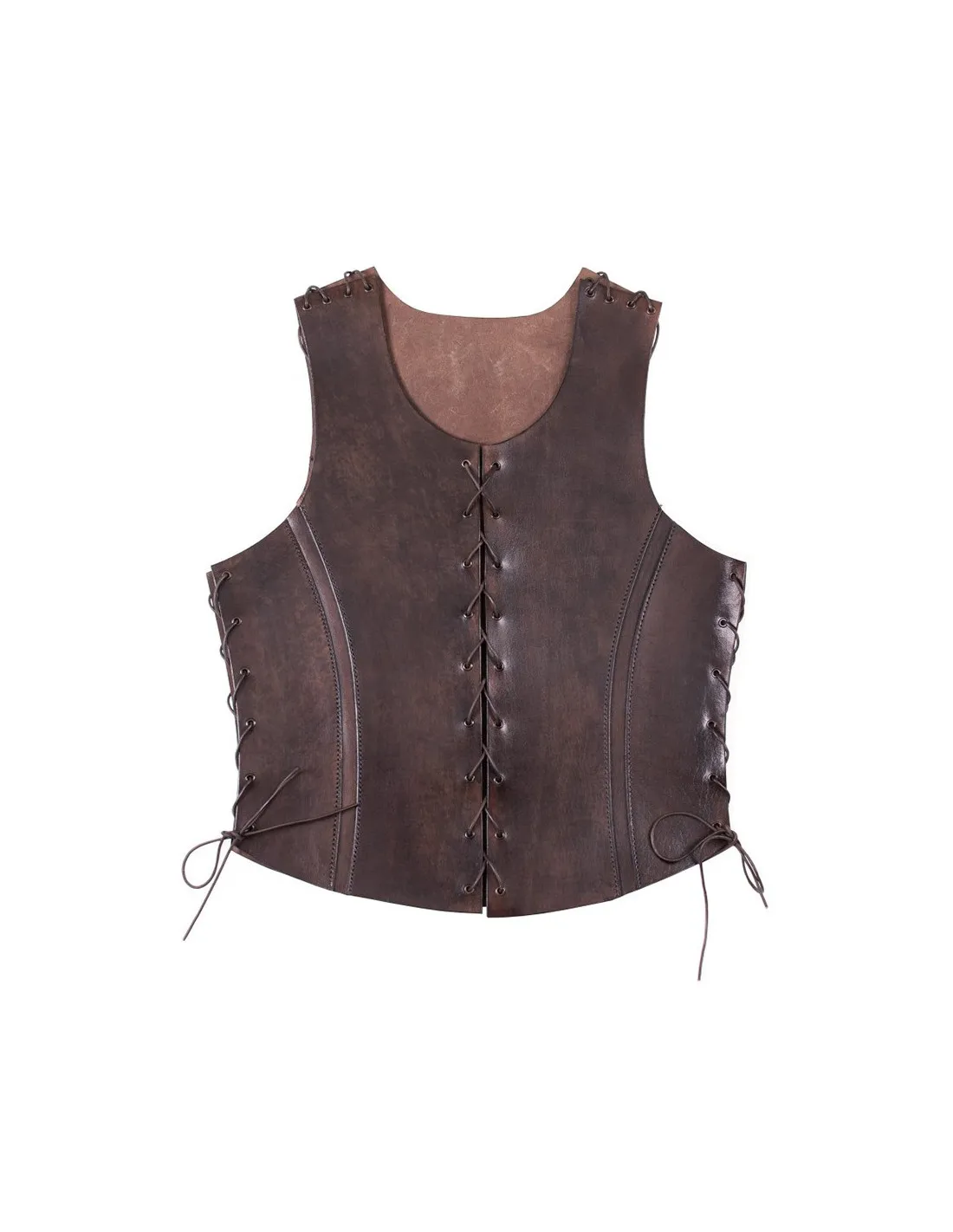 Armadura medieval de cuero con lazos