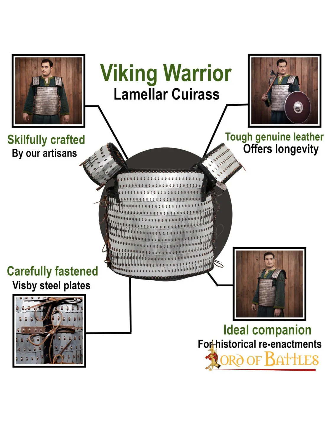 Armadura vikinga de escamas con lamas y placas Visby