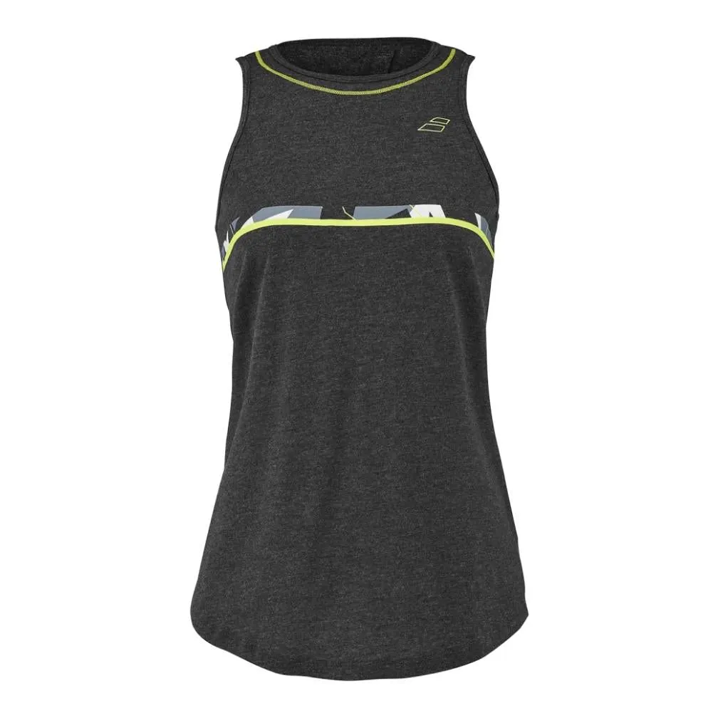 Babolat Tenis Tank Femenino Aero_Cotton_Tank Black_Hthr