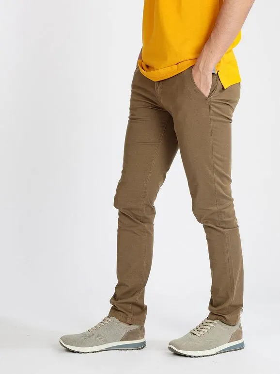 Baci & Abbracci Pantalón de hombre de algodón slim fit