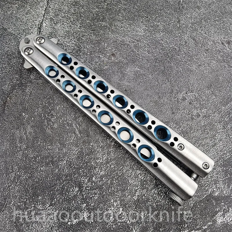 BALISONG THEONECUCHILLO CLáSICO CON AGUJERO AZUL BM42/BM43, ACCESORIO OSCILANTE CNC, HOJA 440C, BM535, BM537, BM46, BM47, BM49,