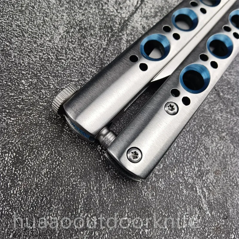 BALISONG THEONECUCHILLO CLáSICO CON AGUJERO AZUL BM42/BM43, ACCESORIO OSCILANTE CNC, HOJA 440C, BM535, BM537, BM46, BM47, BM49,