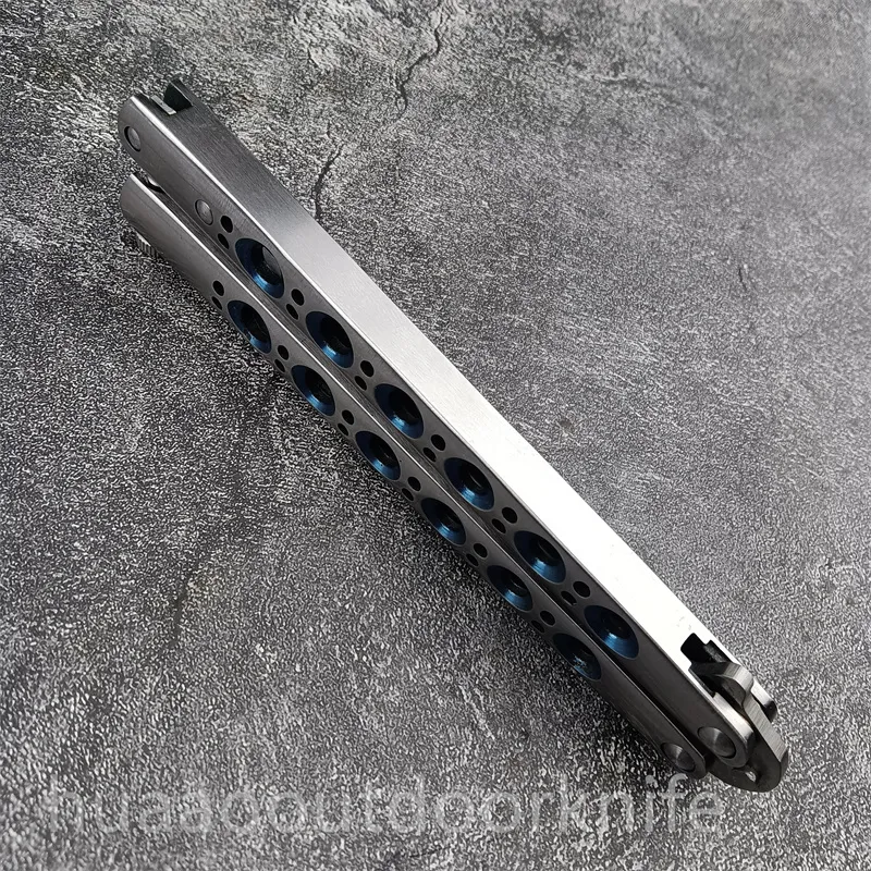 BALISONG THEONECUCHILLO CLáSICO CON AGUJERO AZUL BM42/BM43, ACCESORIO OSCILANTE CNC, HOJA 440C, BM535, BM537, BM46, BM47, BM49,