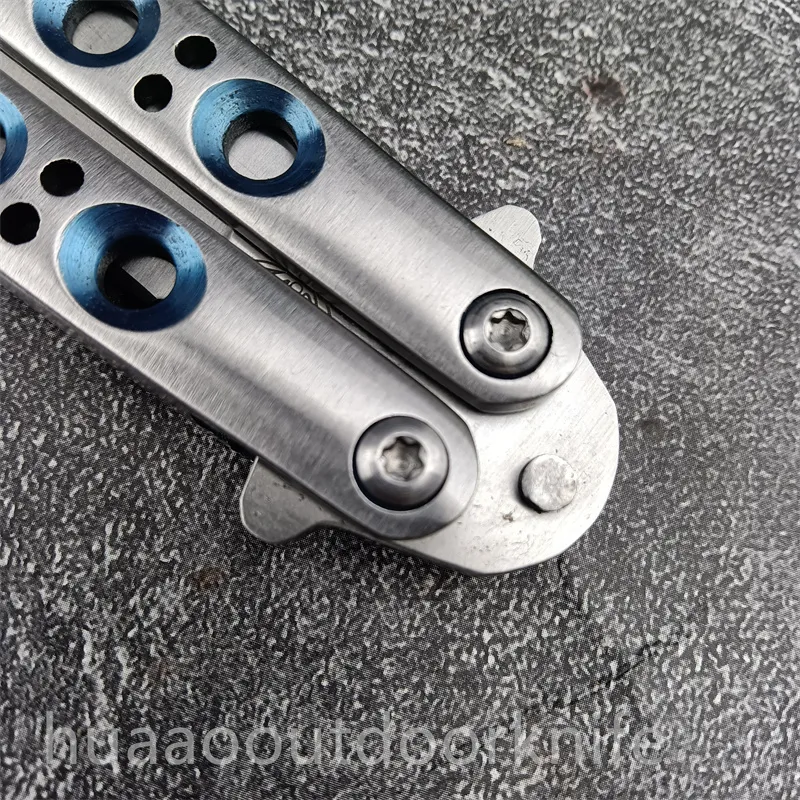 BALISONG THEONECUCHILLO CLáSICO CON AGUJERO AZUL BM42/BM43, ACCESORIO OSCILANTE CNC, HOJA 440C, BM535, BM537, BM46, BM47, BM49,