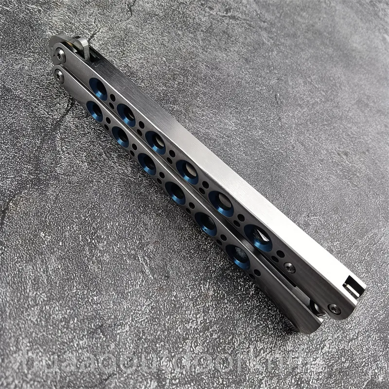 BALISONG THEONECUCHILLO CLáSICO CON AGUJERO AZUL BM42/BM43, ACCESORIO OSCILANTE CNC, HOJA 440C, BM535, BM537, BM46, BM47, BM49,