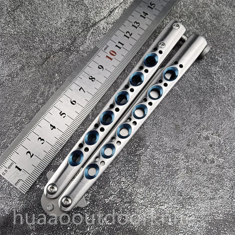 BALISONG THEONECUCHILLO CLáSICO CON AGUJERO AZUL BM42/BM43, ACCESORIO OSCILANTE CNC, HOJA 440C, BM535, BM537, BM46, BM47, BM49,