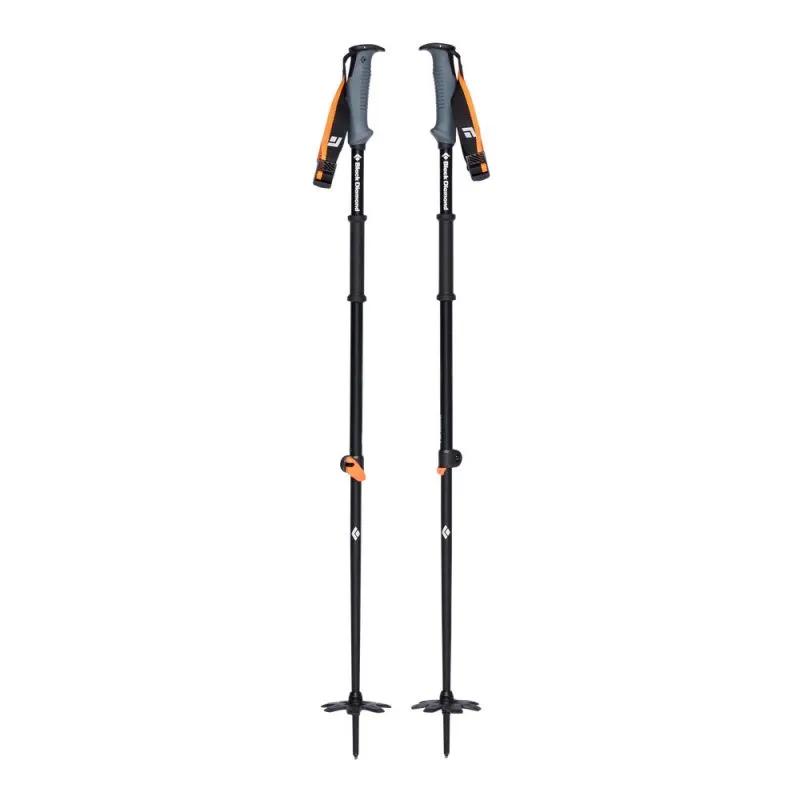 Bastones de esquí de travesía Black Diamond Traverse WR 2 (Negro/Naranja)