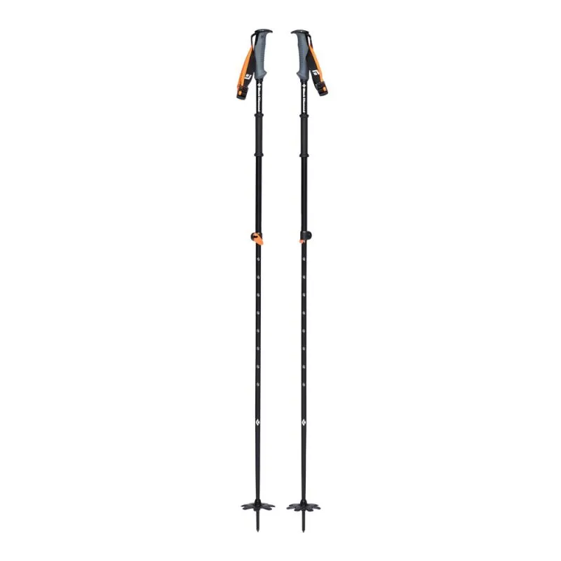 Bastones de esquí de travesía Black Diamond Traverse WR 2 (Negro/Naranja)