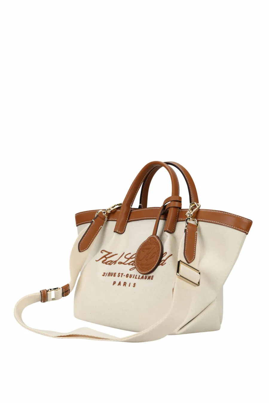Bolso bandolera blanco con logo firma bordado