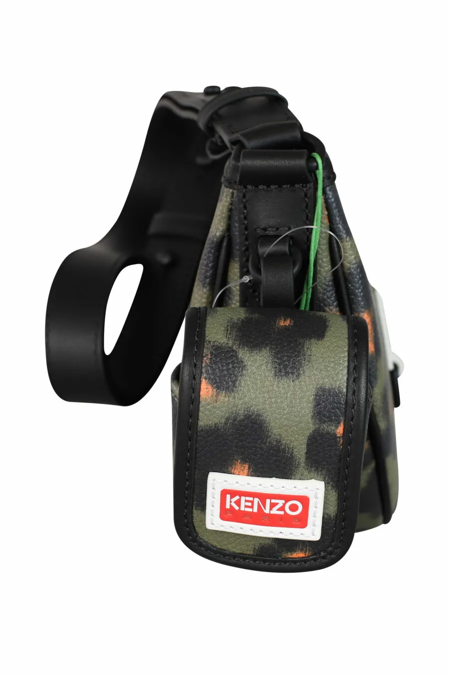 Bolso de hombro con estampado leopardo verde y naranja