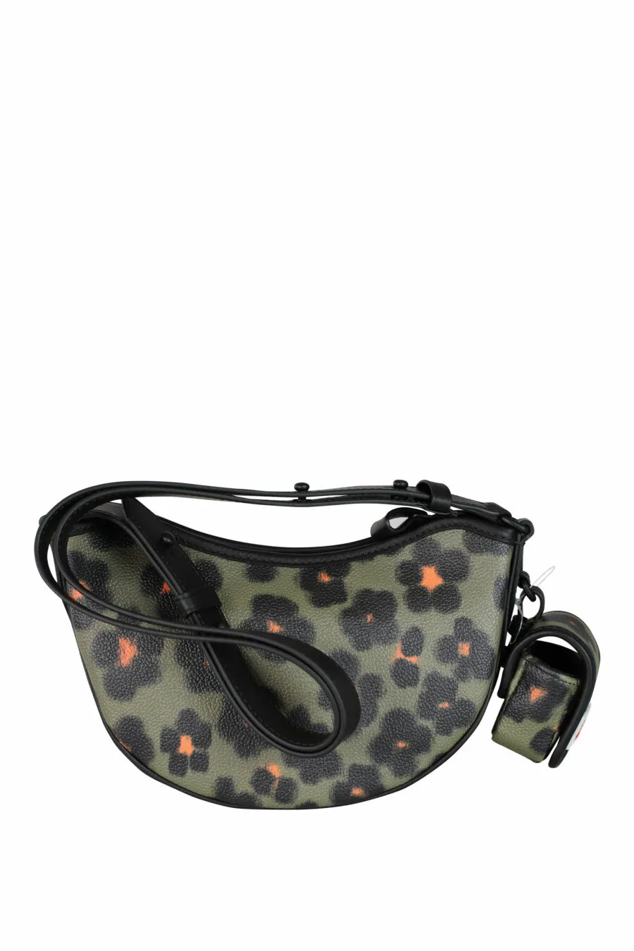 Bolso de hombro con estampado leopardo verde y naranja