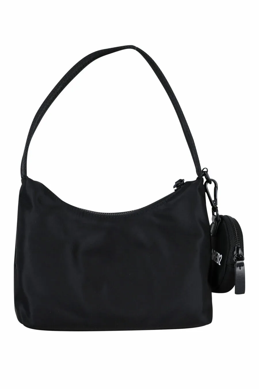 Bolso de hombro negro con logo 