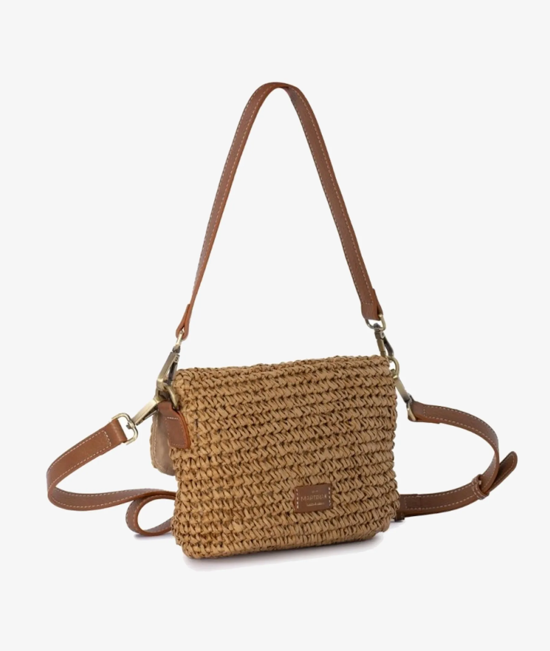 BOLSO DE RAFIA MARTINA K 23064600301 EN TOPO  MEDIDAS 25 X16 X 3 CTMS