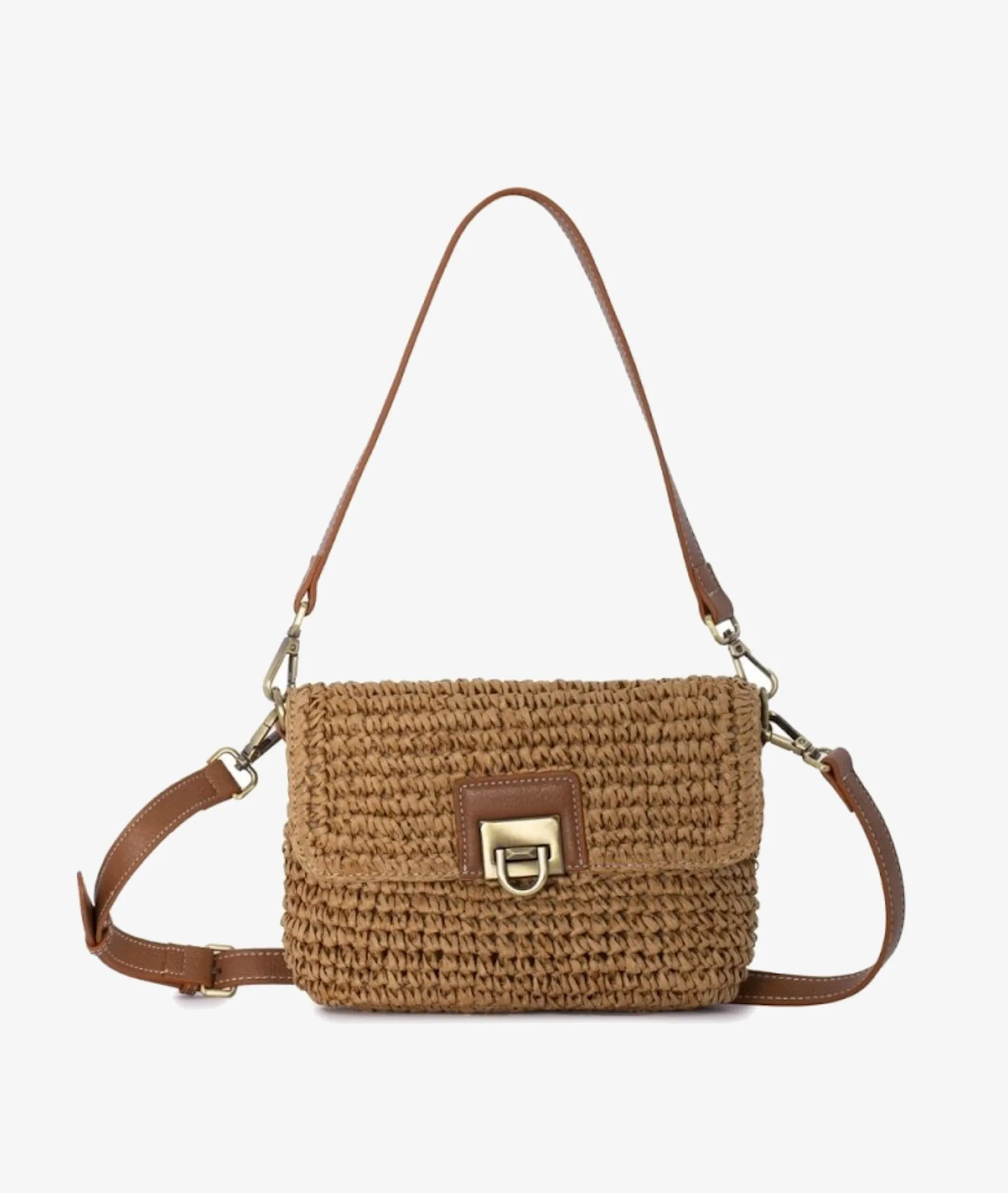 BOLSO DE RAFIA MARTINA K 23064600301 EN TOPO  MEDIDAS 25 X16 X 3 CTMS