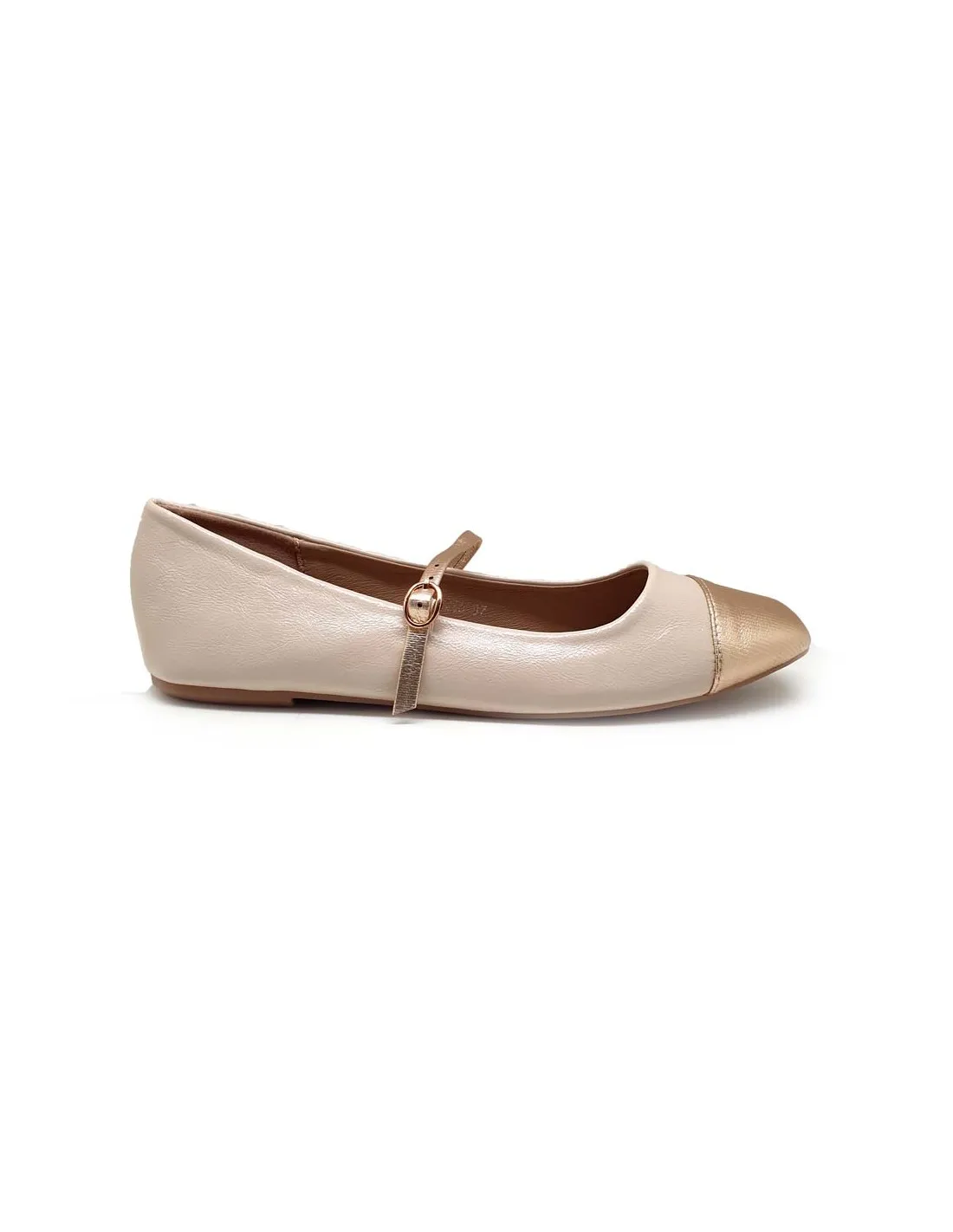 BUONAROTTI BAILARINA NUDE CON ADORNO TIRA Y HEBILLA EN ORO YS3255O