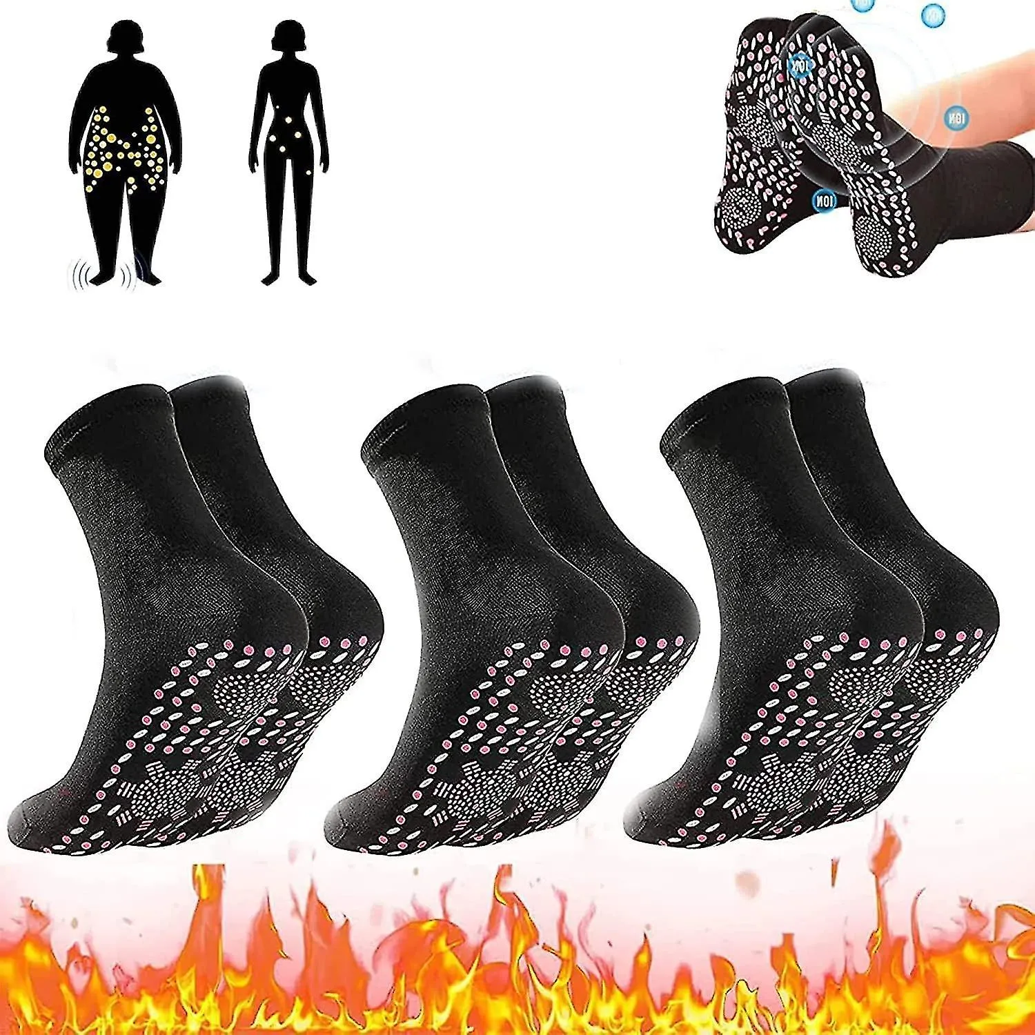 Calcetines calefactables, calcetines térmicos, calcetines calentadores de pies para hombres y mujeres, calcetines térmicos cómod
