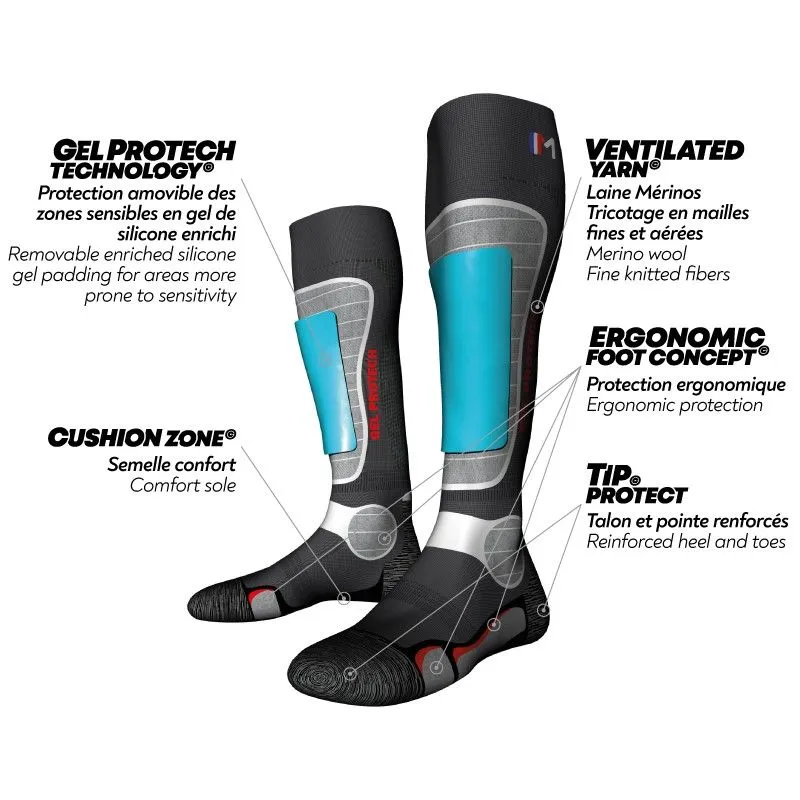 Calcetines de esquí Monnet gelprotech Laine (Gris)