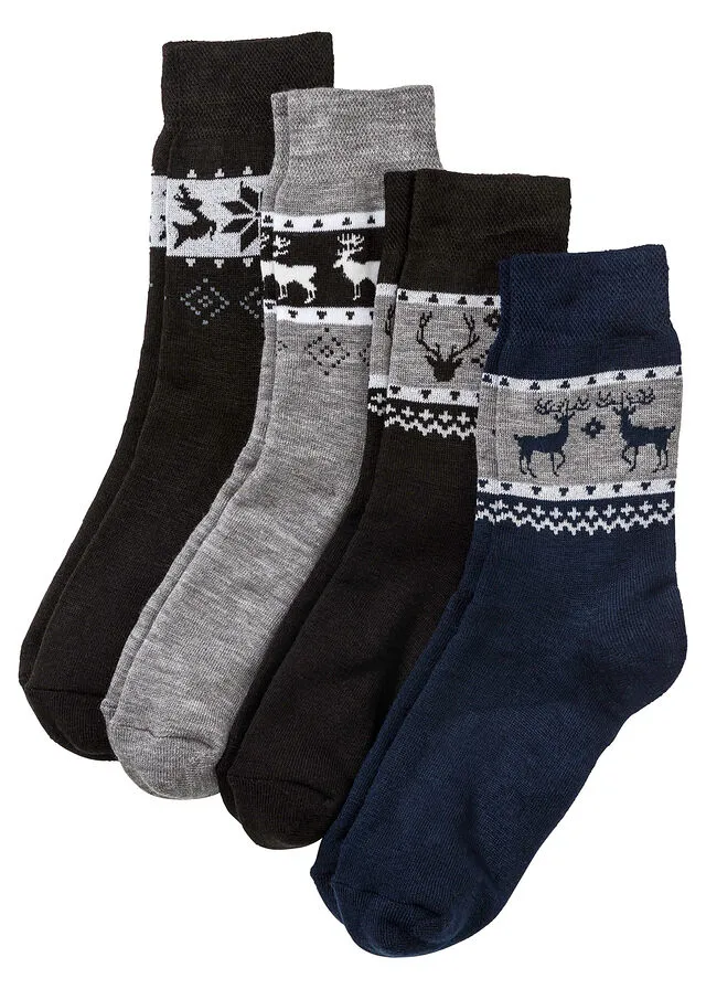 CALCETINES TéRMICOS UNISEX (PAQUETE DE 4 UNIDADES) NEGROAZULGRIS JASPEADO