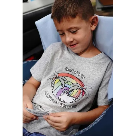 Camiseta Mini Raimbow Waves Heather Grey 