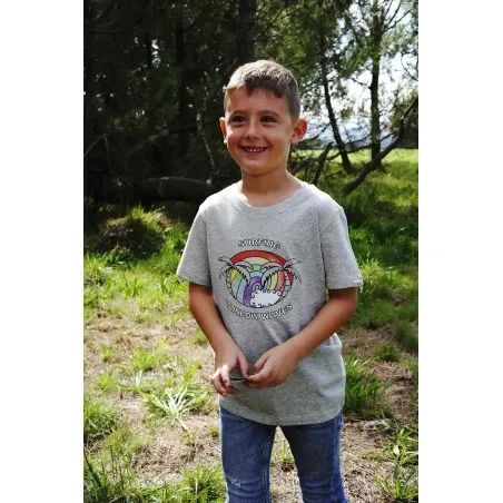 Camiseta Mini Raimbow Waves Heather Grey 