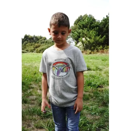 Camiseta Mini Raimbow Waves Heather Grey 