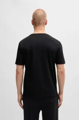 Camiseta regular fit en interlock de algodón con ilustración de temporada