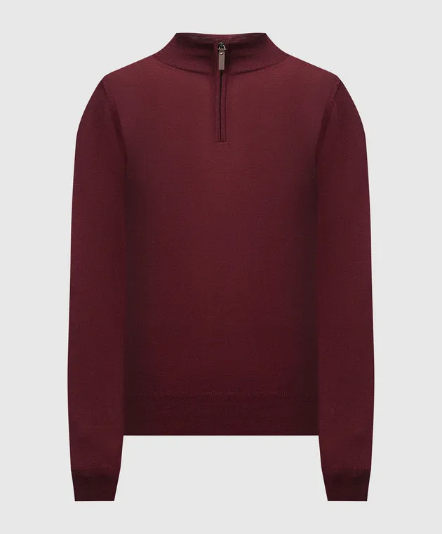 Canali Burgundy jumper made of merino wool
