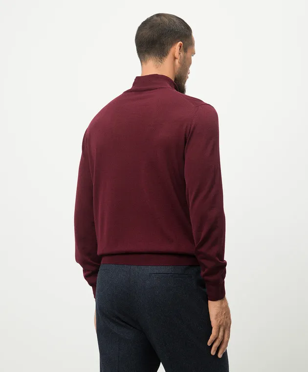 Canali Burgundy jumper made of merino wool