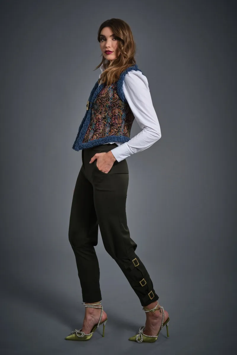 Carmen Horneros pantalón Stretch Hebillas