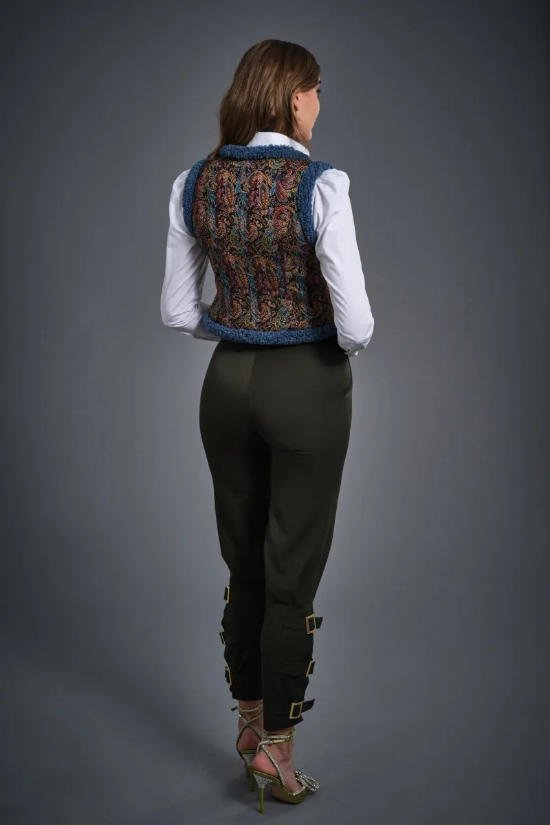 Carmen Horneros pantalón Stretch Hebillas