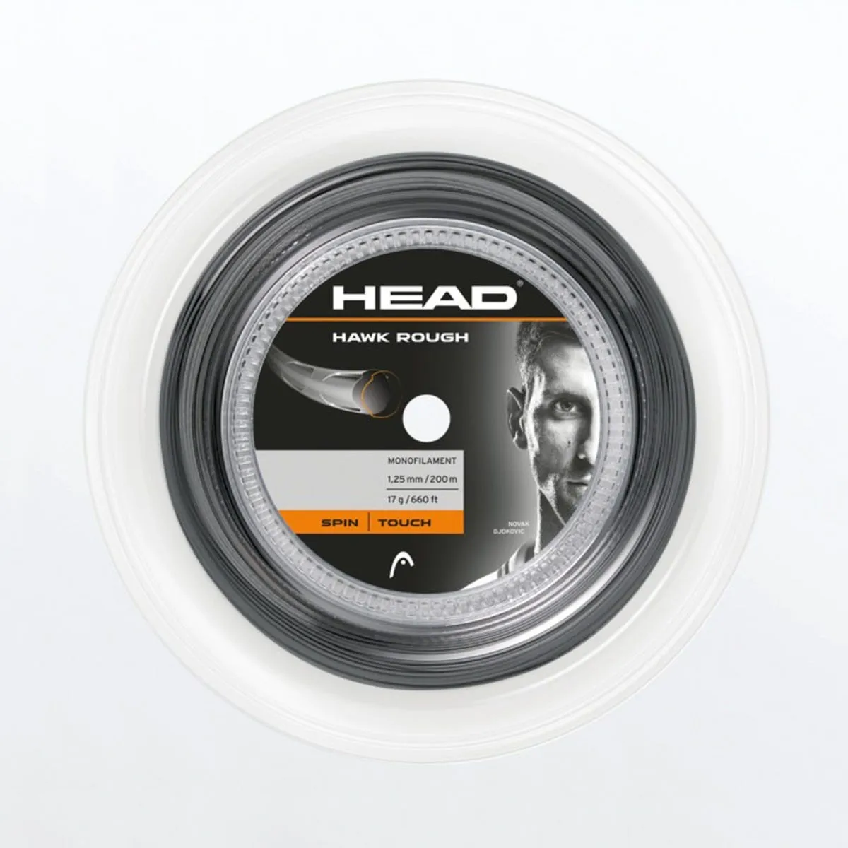 Carrete de cuerda Tenis Head Hawk Rough 200m 16g Gris