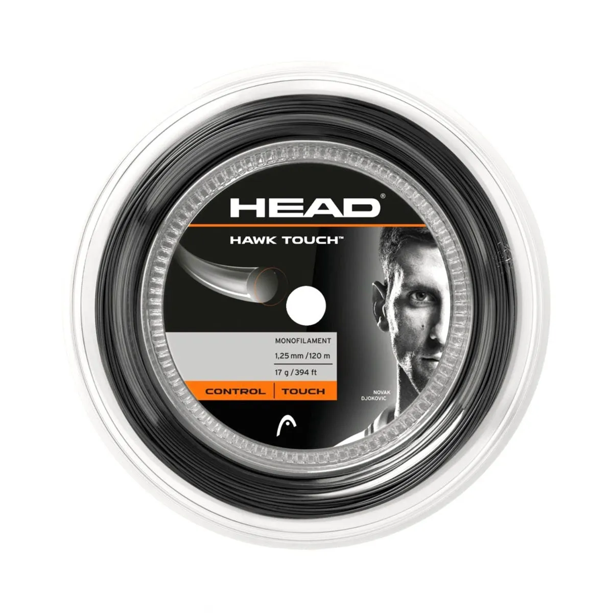 Carrete de cuerda Tenis Head Hawk Touch 120m 16g Gris