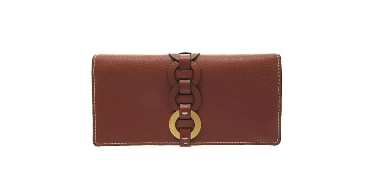 Cartera Larga Chloé Darryl en Marrón Sépia Castaño 