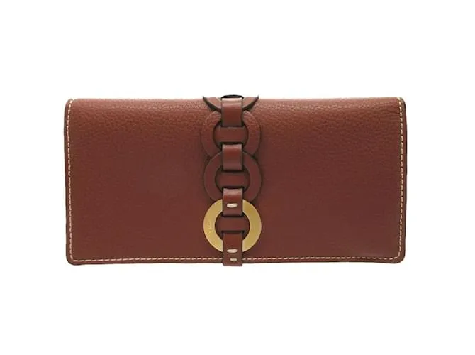 Cartera Larga Chloé Darryl en Marrón Sépia Castaño 