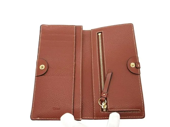Cartera Larga Chloé Darryl en Marrón Sépia Castaño 