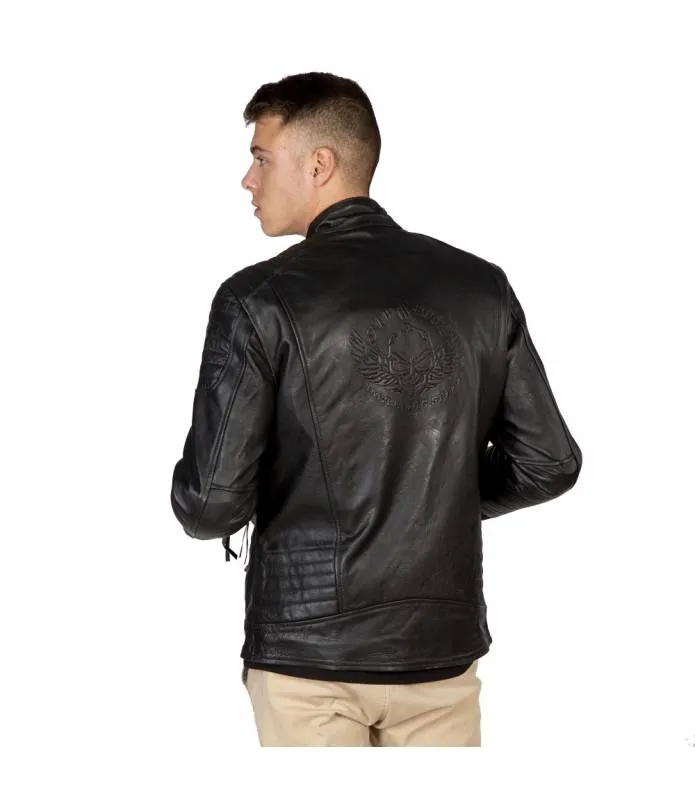 CHAQUETA CUERO HOMBRE CRUZADA CON PROTECCIONES NEWROCK NRLMJ027S2