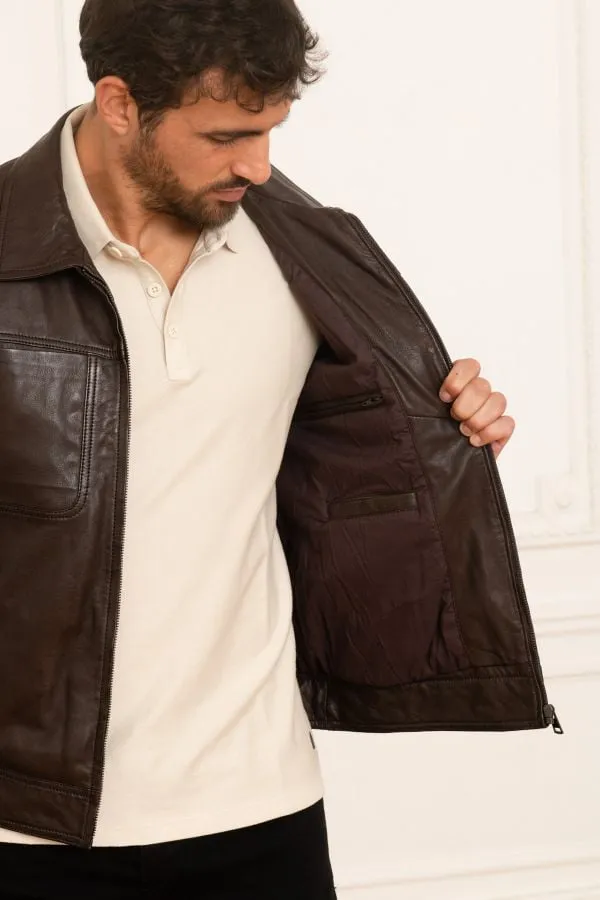 Chaqueta Hombre Serge Pariente Texas Reddish Brown