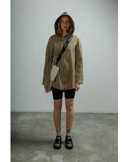 Chaqueta larga de cuero MUT TONY LONG Beige