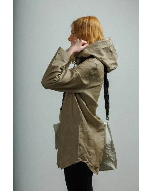 Chaqueta larga de cuero MUT TONY LONG Beige