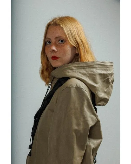 Chaqueta larga de cuero MUT TONY LONG Beige