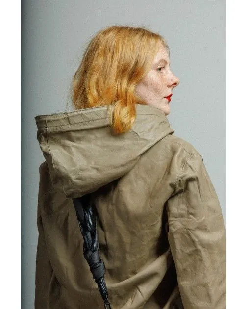 Chaqueta larga de cuero MUT TONY LONG Beige